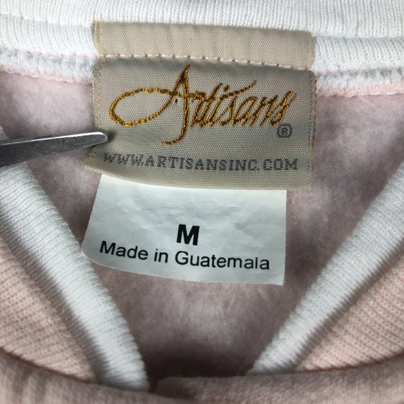 VTG Artisans Floral Light House Button Up Sweater Adult Medium Pink Nature Birds - Picture 4 of 11